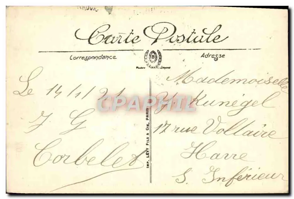 Marseille — O Castelo do Pharo — LL, n°28 - Verso