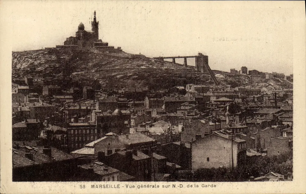 Marseille — Allgemeiner Blick auf Notre-Dame de la Garde — Nr. 58 - Vorderseite