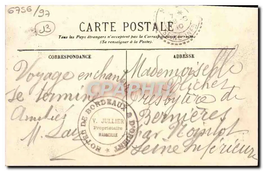 Marseille — Mögen sie euch Glück bringen — Verlag EL, Nr. 360 - Rückseite