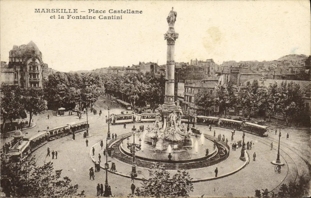 Marseille — Place Castellane und Fontaine Cantini - Vorderseite