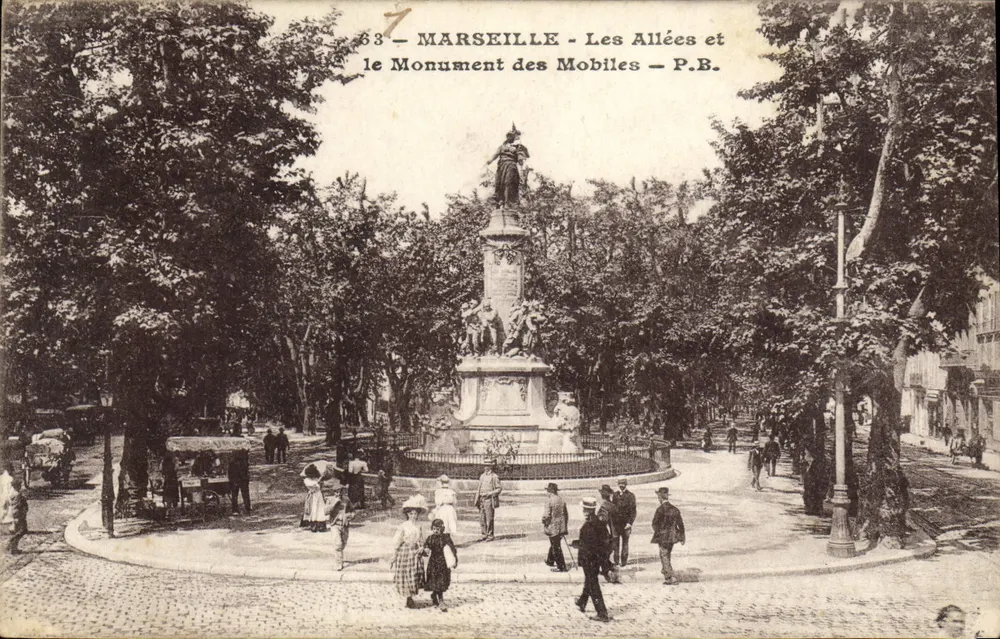 Marseille - Les Allées et le Monument des Mobiles - P.B. - Vorderseite