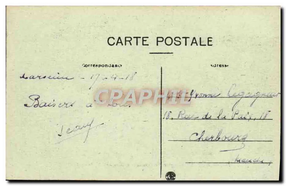 Marseille — Kirche der Reformierten und Cours du Chapitre — E. L. - Rückseite