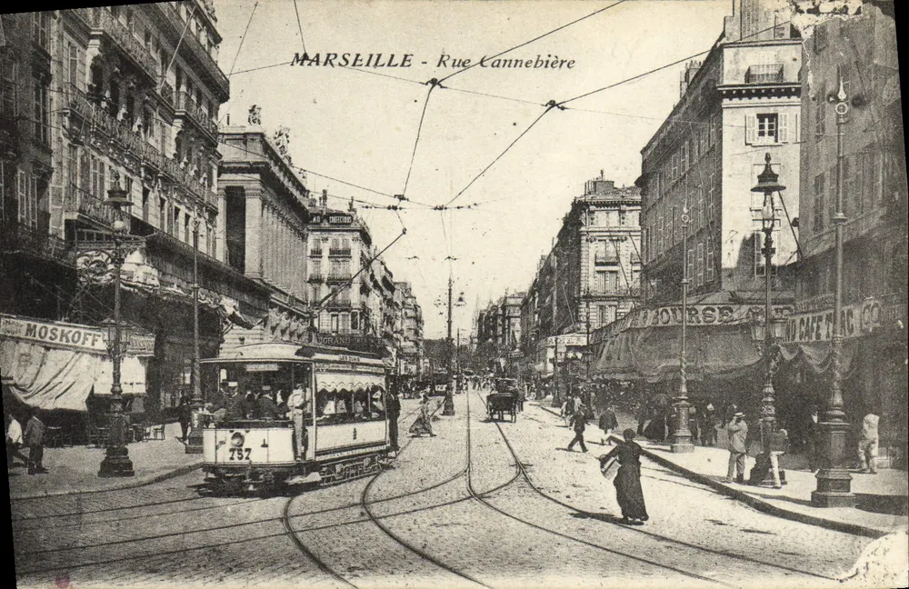 Marseille - Rue Cannebière — tram n°757 — onbekende uitgever - Voorkant