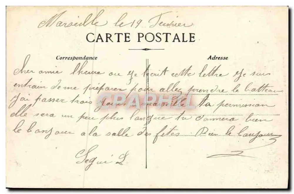Marseille - Rue Cannebière — tram n°757 — onbekende uitgever - Achterkant