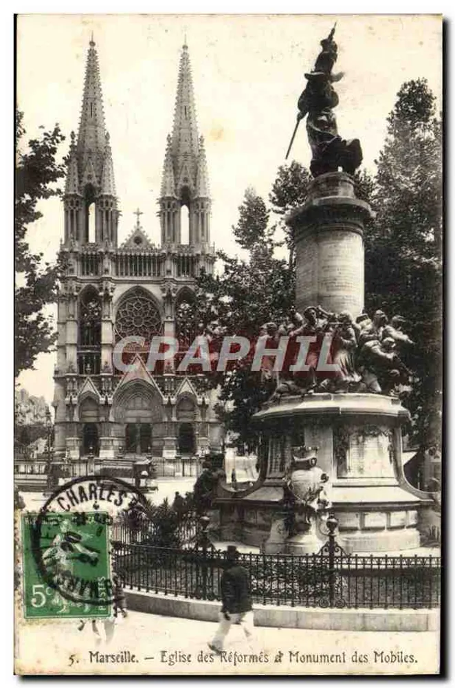 Marseille — Kirche der Reformierten & Denkmal der Mobiles - Vorderseite