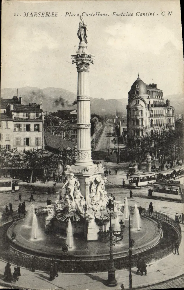 Marseille - Place Castellane. Fontaine Cantini - C.N. - Vorderseite