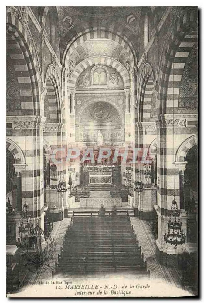 Marseille - Nossa Senhora da Guarda — Interior da Basílica — Editora : 12 - Frente