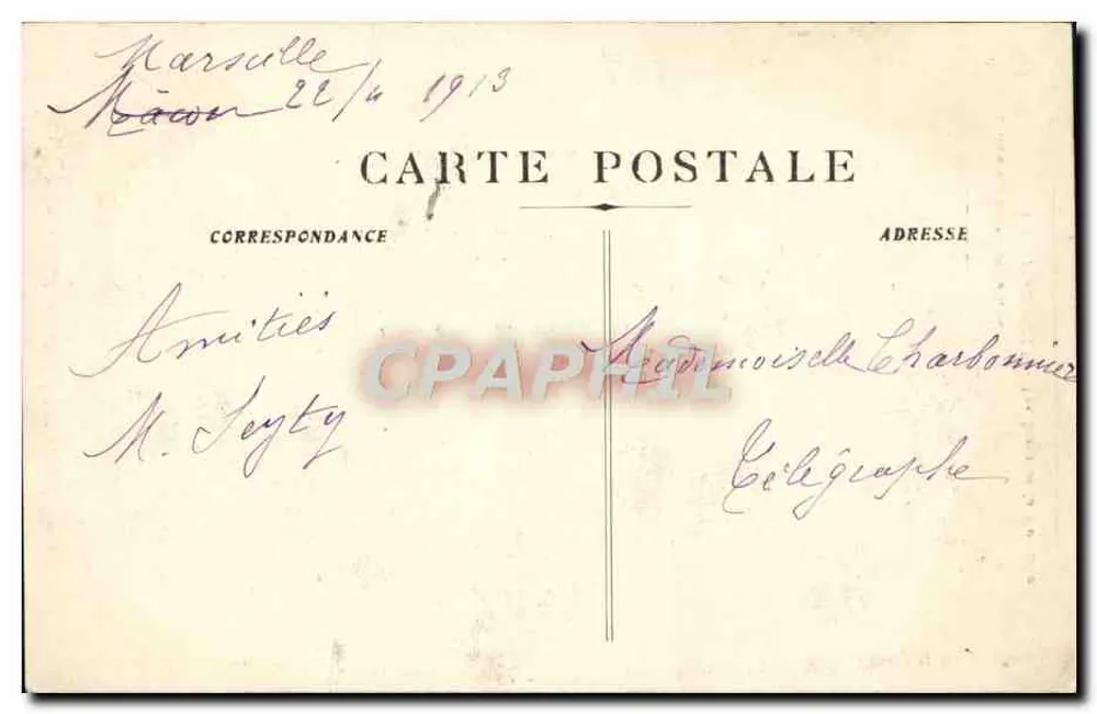 Marseille — Os Margens da Corniche — Edição das Novas Galerias n°166 - Verso