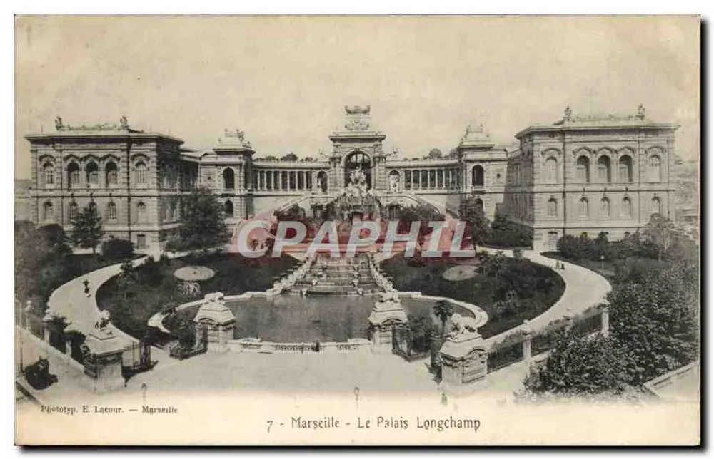 Marseille - O Palácio Longchamp — Fototipia. E. Lacour — n°7 - Frente