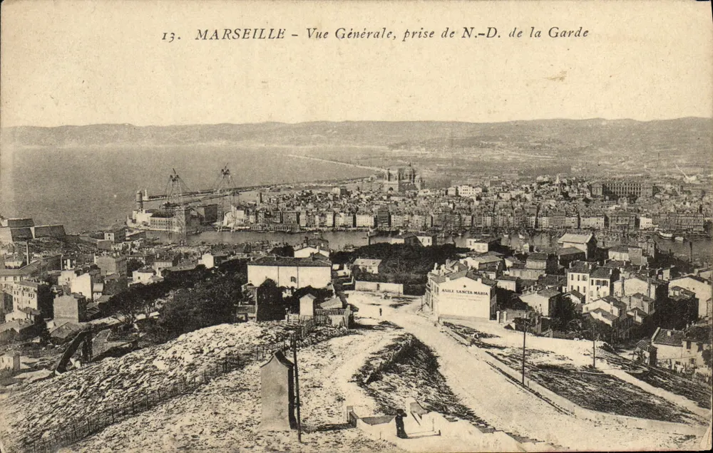 Marseille — Allgemeiner Blick, aus der Höhe der Notre-Dame de la Garde — Verlag Anile Sancta Maria - Vorderseite