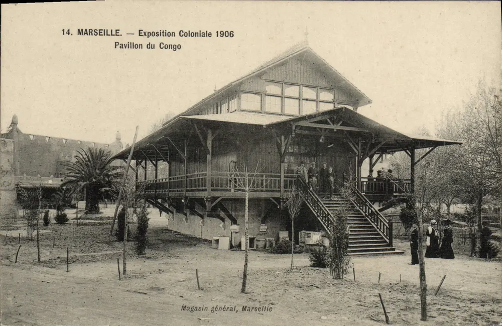 Marselha — Exposição Colonial 1906 — Pavilhão do Congo - Frente