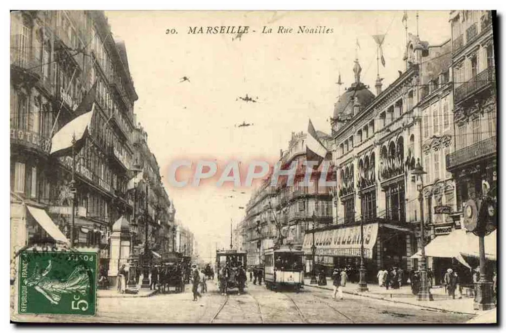 Marseille — La Rue Noailles — éditeur : C. L. B. (imprimé sur la carte) - Frente