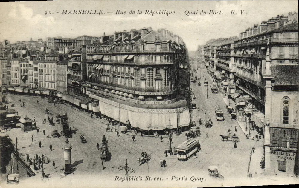 MARSEILLE — Rue de la République - Quai du Port — R. V. — Édition R. Vivarez - Vorderseite