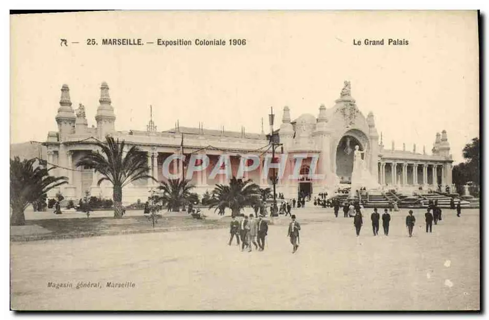 Marseille — Exposição Colonial de 1906 — O Grande Palácio - Frente