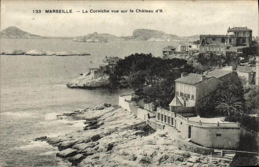 Marseille — Die Corniche vom Château d'If aus — Verlag Lévy & Neurden Réunis, Nr. 133 - Vorderseite