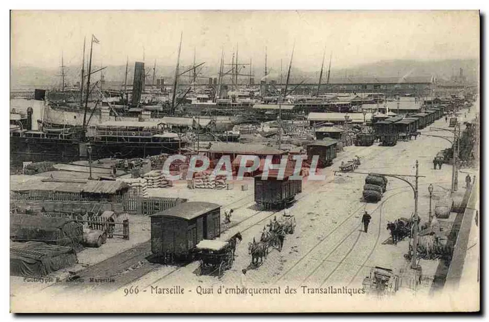 Marseille - Embarkationspier für Transatlantische Schiffe — Verlag: Édouard R. Gourdon, Nr. 966 - Vorderseite