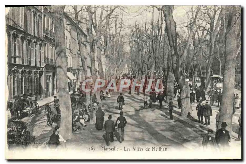 Marseille - As Avenidas de Meilhan — Fotografia V.E. Lucour, Marseille, n° 1267 - Frente