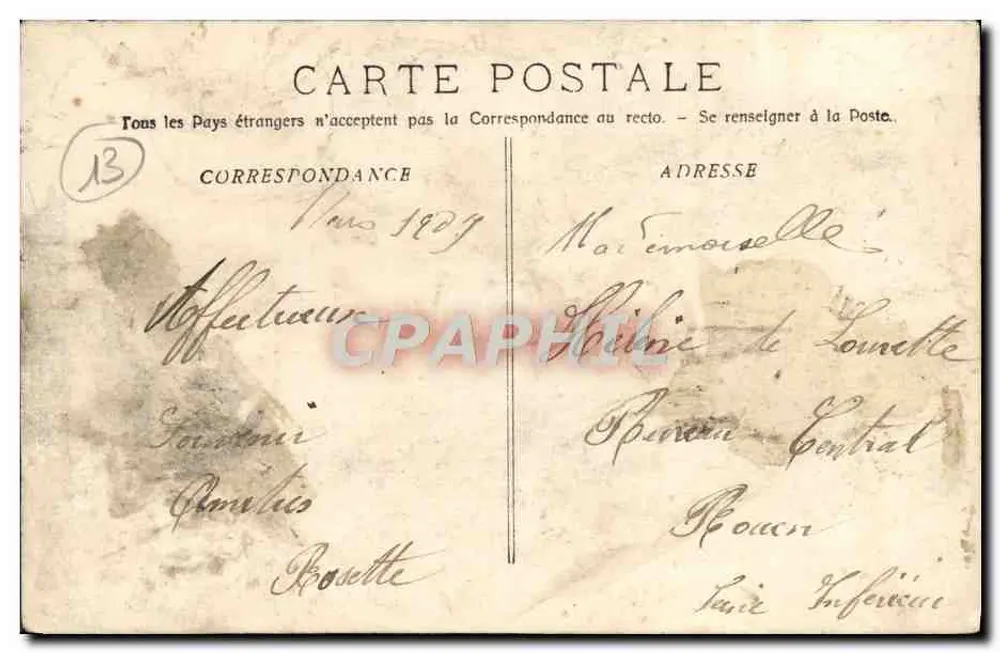 Marseille - Exposition Coloniale - L'Esplanade & le Grand Palais — H. W. carte officielle n°37 - Verso