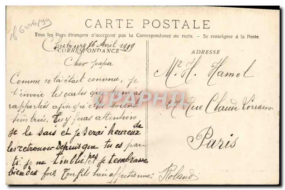 Marseille - Der alte Hafen & N.-D. de la Garde — Antike Ansichtskarte n°41, herausgegeben von Phototypie Marseille - Rückseite