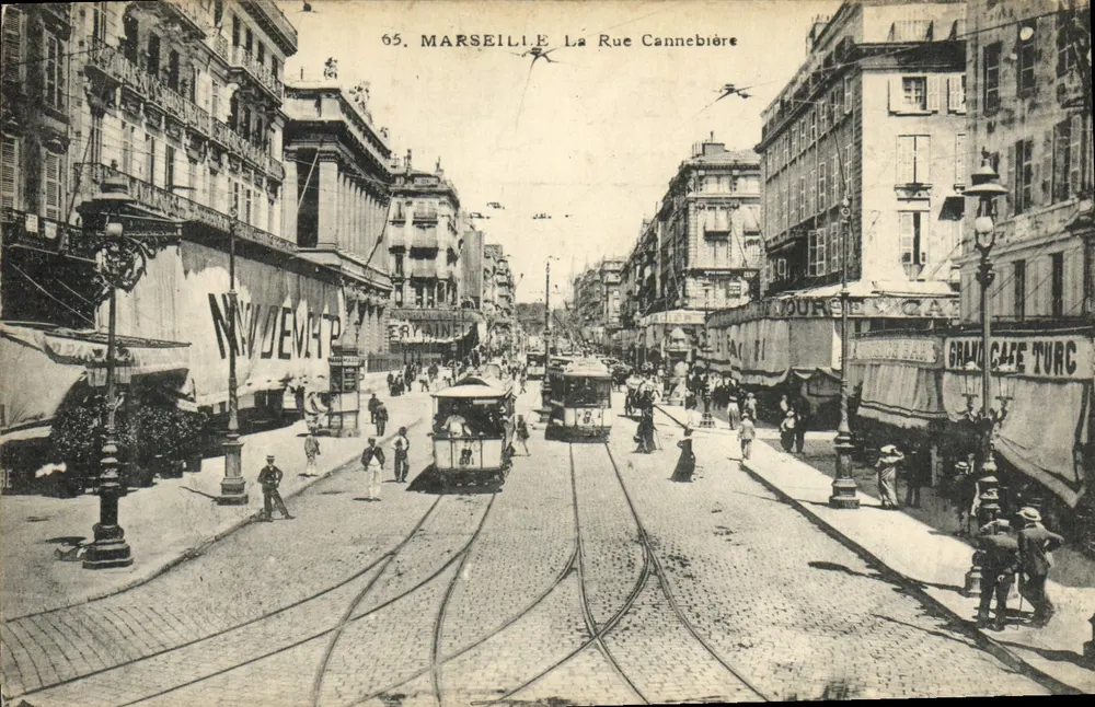 Marsella — La Rue Cannebière — Fototipia Marcelleine, L. R. - Anverso