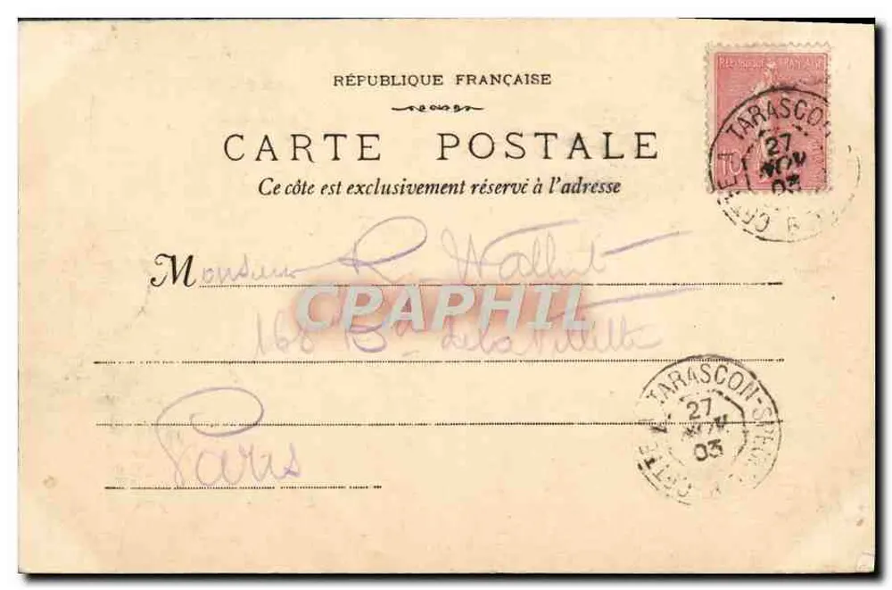 Marseille — Fischboot, das zum Hafen zurückkehrt — Phototypie E. Lacour, 19, rue Thubanéan - Rückseite