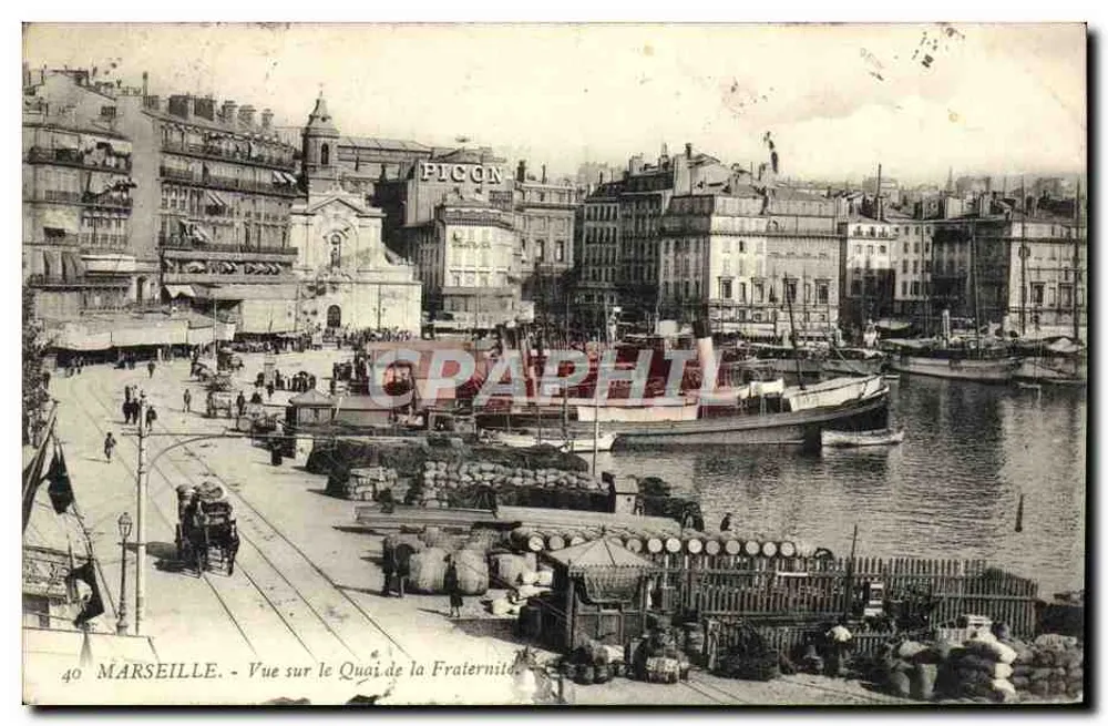 Marseille — Blick auf den Quai de la Fraternité — Verlag PICON, Nr. 40 - Vorderseite