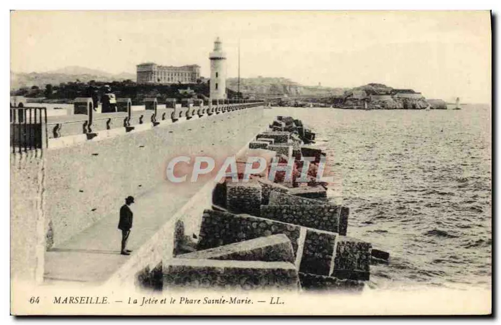 Marseille — Die Mole und der Leuchtturm Susnè-Marie — LL. Nr. 64 - Vorderseite