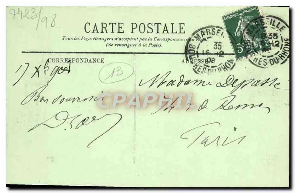 Marseille — Abbezie van Sint-Victor — I. Cassan, Uitgever, n°121 - Achterkant