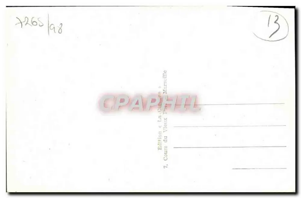 Marselha — O Castelo de If — Edição « La Cigale » - Verso