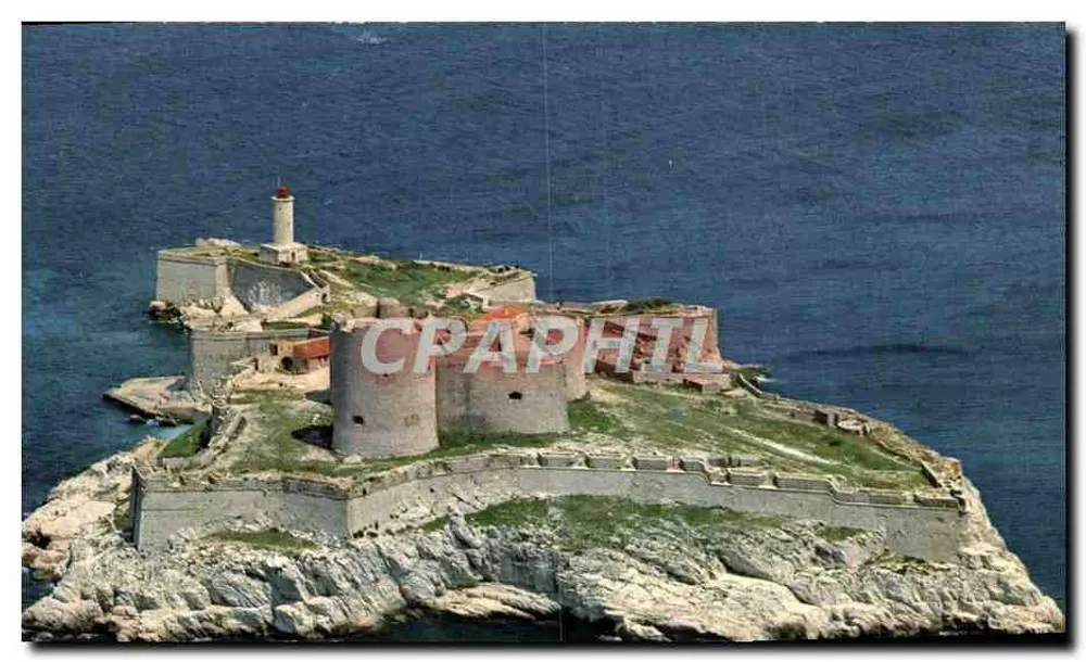 Castelo de If — vista aérea — editor impr. M. G. M. M. (Marseille) - Frente
