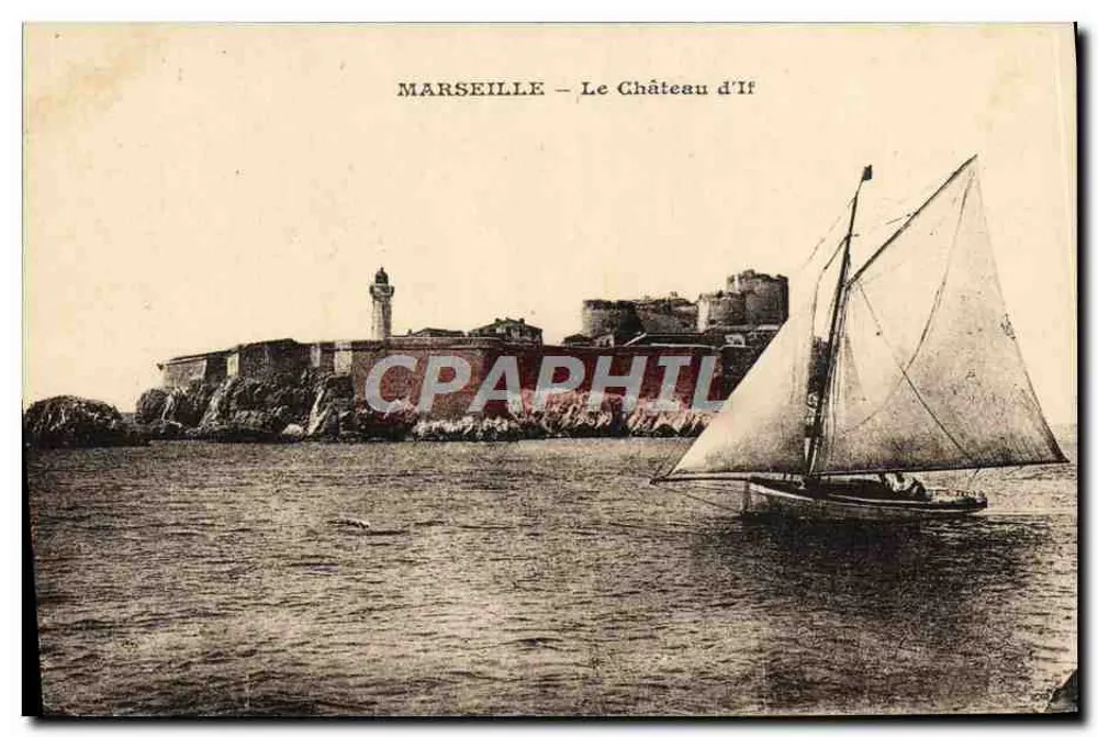 Marseille — O Castelo de If — vista com vela - Frente
