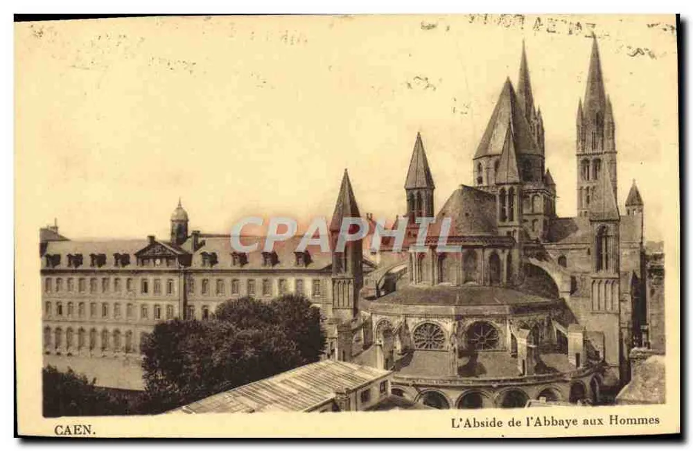 Caen — L'Abside de l'Abbaye aux Hommes — Éditeur : C. L. P. (imprimé en bas à gauche) - Awers