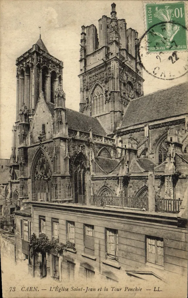 Caen — Die Kirche Saint-Jean und die Schräge Turm — LL. - Vorderseite