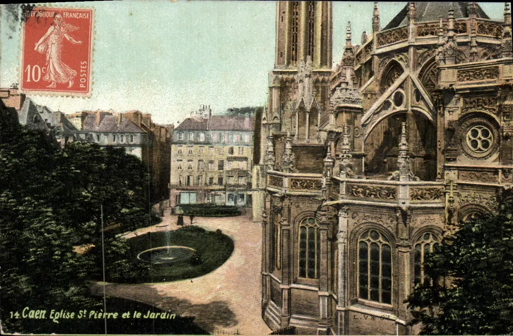 Caen. Église Saint-Pierre et le Jardin — éditeur L.V. & Cie, n°14 - Vorderseite