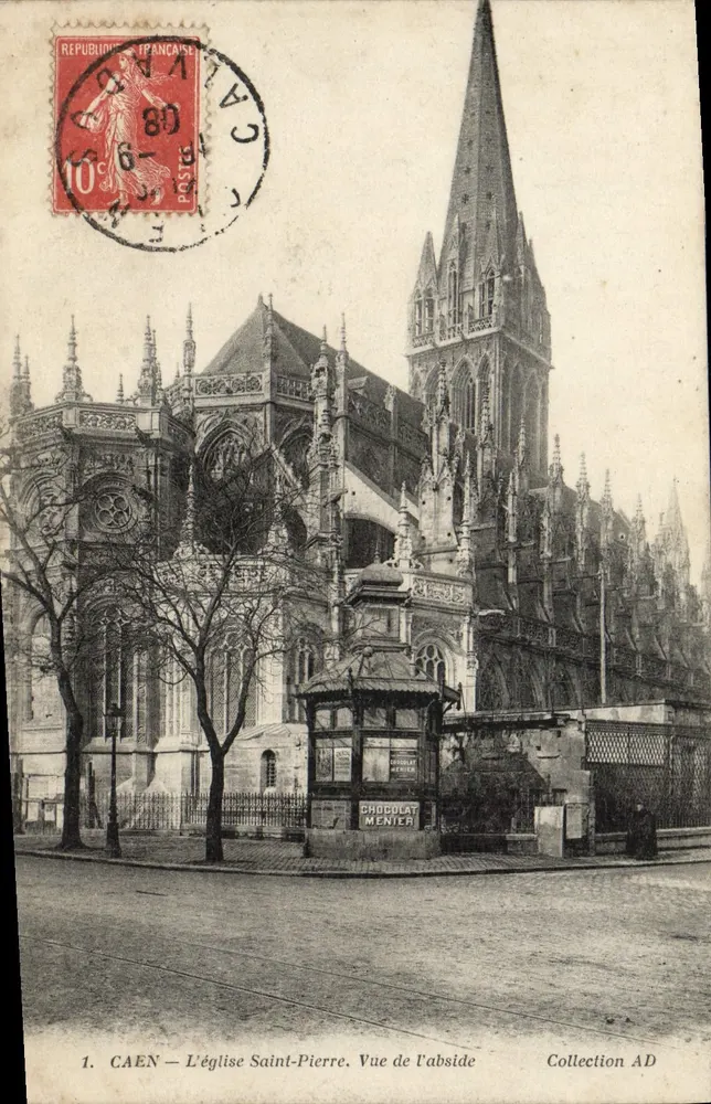 CAEN — L'église Saint-Pierre. Vue de l'abside — Collection AD - Recto