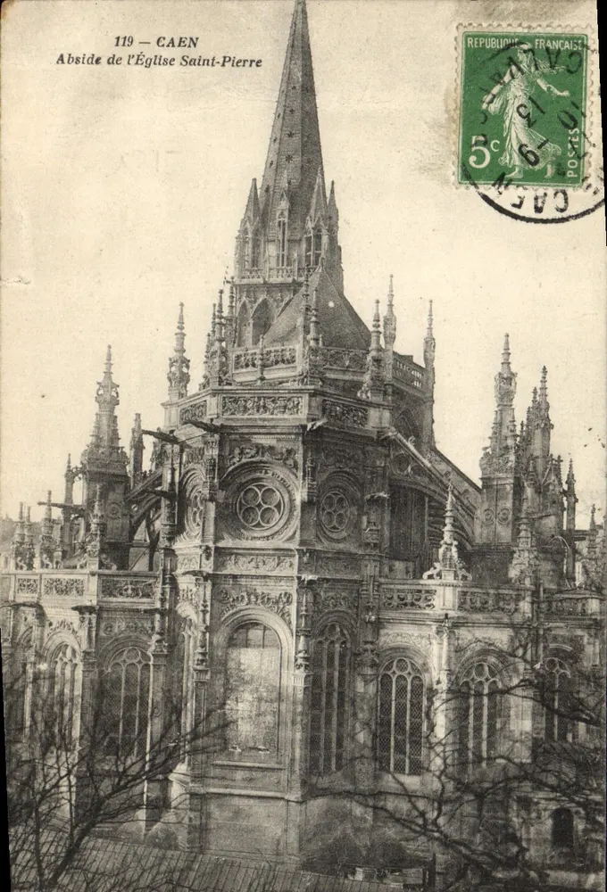 Caen — Abside de l'Église Saint-Pierre — Éditeur impr. sur la carte, n° 119 - Frente