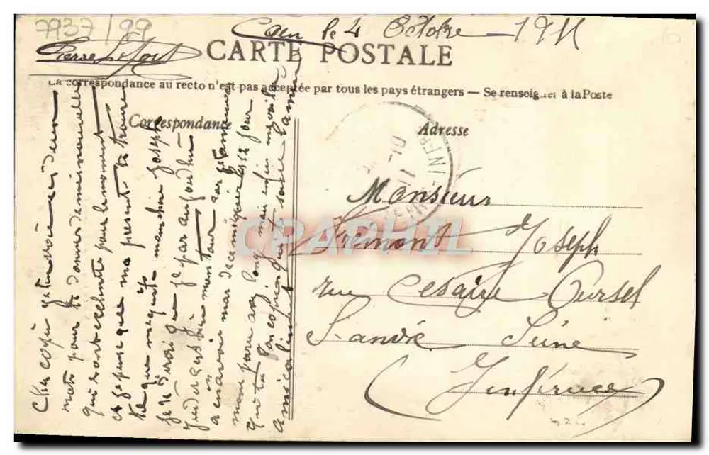 Caen - A torre da Igreja de São Pedro — Coleção A.D. - Verso