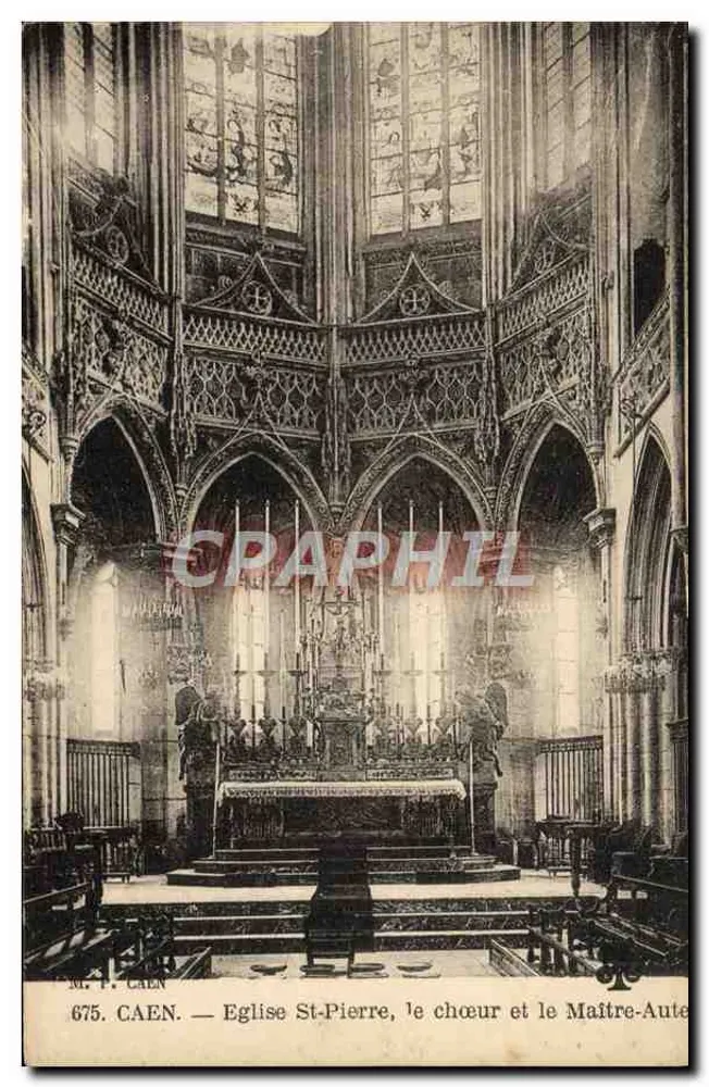 Caen — Église Saint-Pierre, le chœur et le Maître-autel - Recto