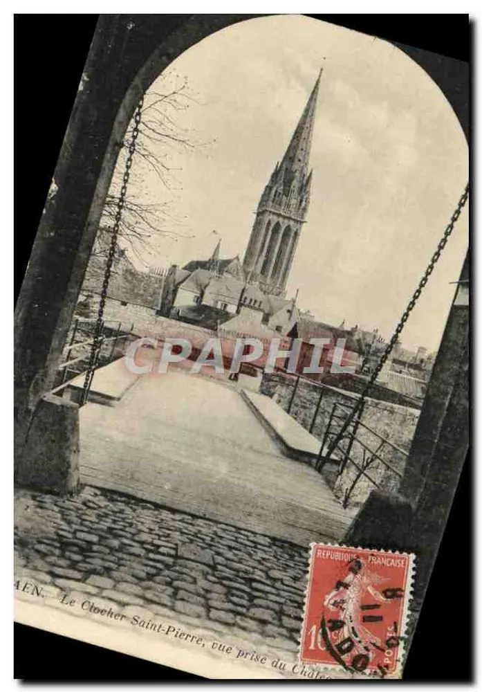 AEN. Le Clocher Saint-Pierre, vue prise du Château — éditeur non visible - Recto