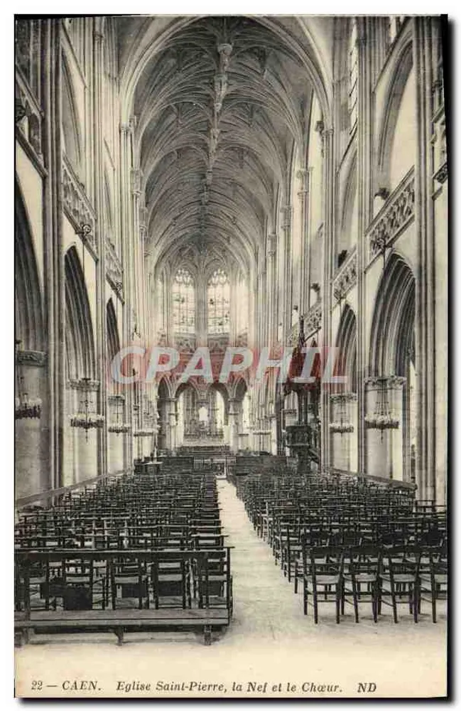 Caen — Église Saint-Pierre, la Nef et le Chœur — ND - Recto