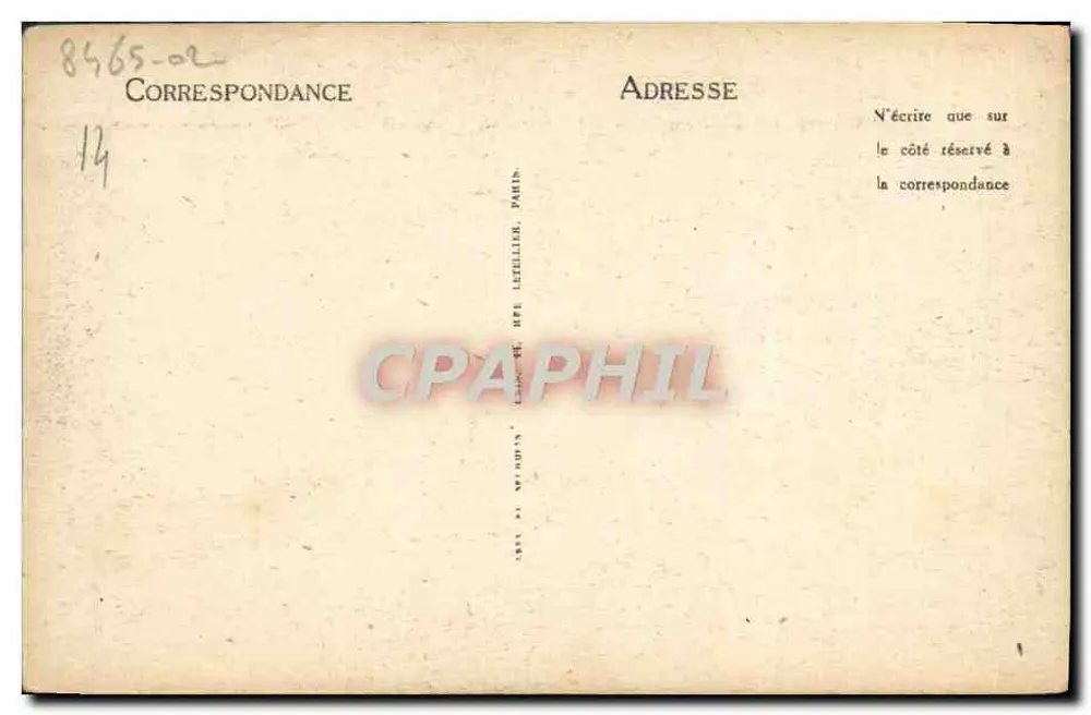 CAEN - Antigo Hotel de Than - ND - Verso