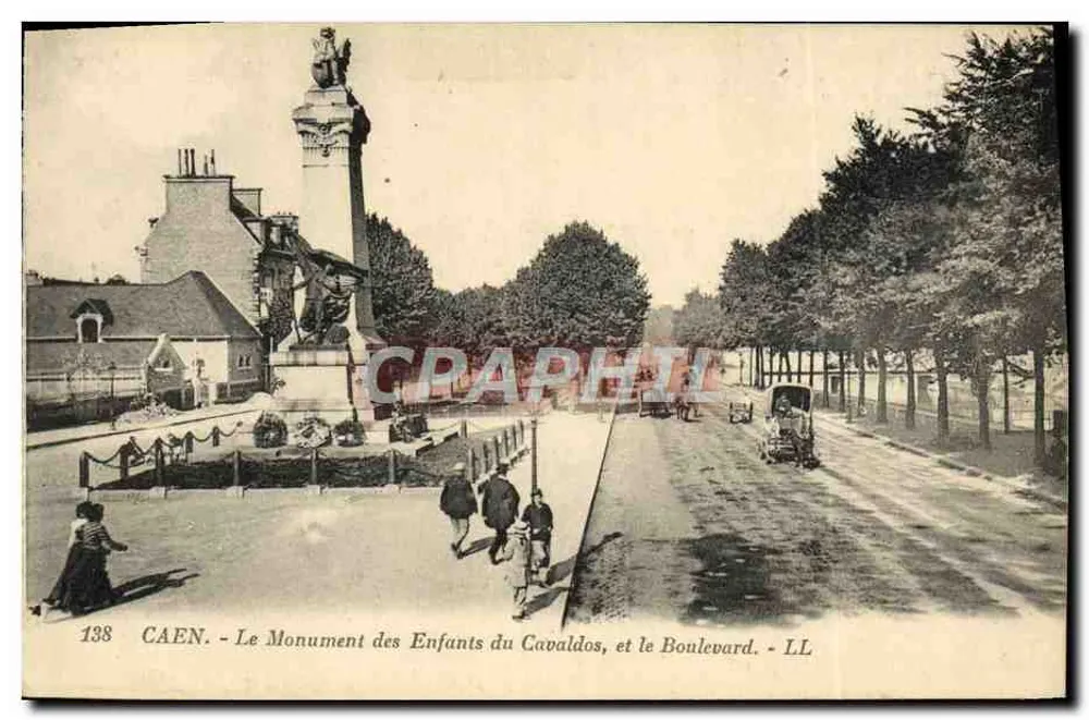 CAEN - Denkmal der Kinder des Cavaldos und der Boulevard - LL - Vorderseite