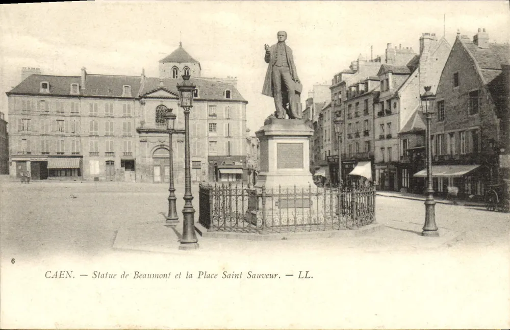 CAEN — Statue von Beaumont und Place Saint Sauveur — LL. - Vorderseite