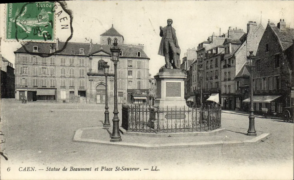 CAEN — Statue von Beaumont und Place St-Sauveur — LL. - Vorderseite