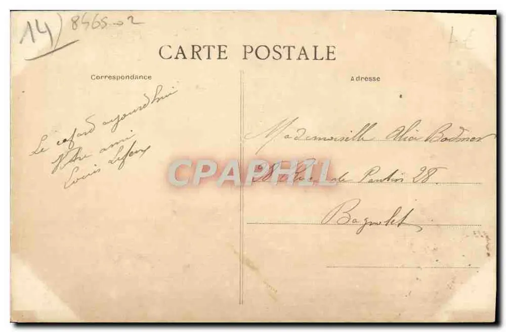 CAEN — Monument dos Mobiles — Editor P. R. n°141 - Verso