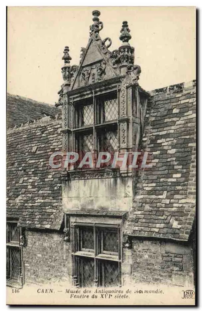 CAEN — Museo de los Antiguos de Normandía. Ventana del siglo XVI. - Anverso