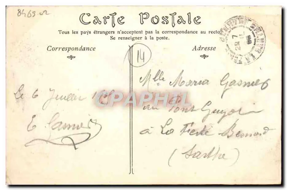 Caen — A Praça da República — editor não identificado, n° 12 - Verso