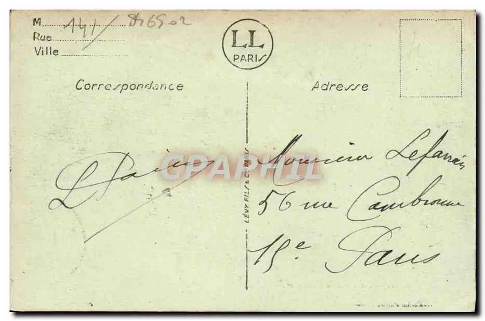Caen — Le Pont de l'Anneau — LL. Éditeur LL. N° 161 - Verso