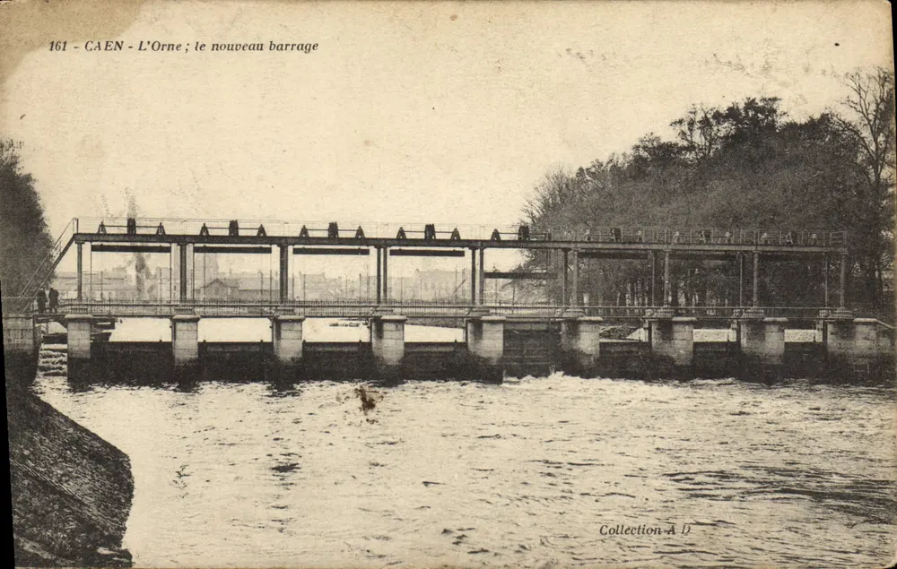 CAEN - L'Orne ; o novo dique — Coleção A D, n° 161 - Frente
