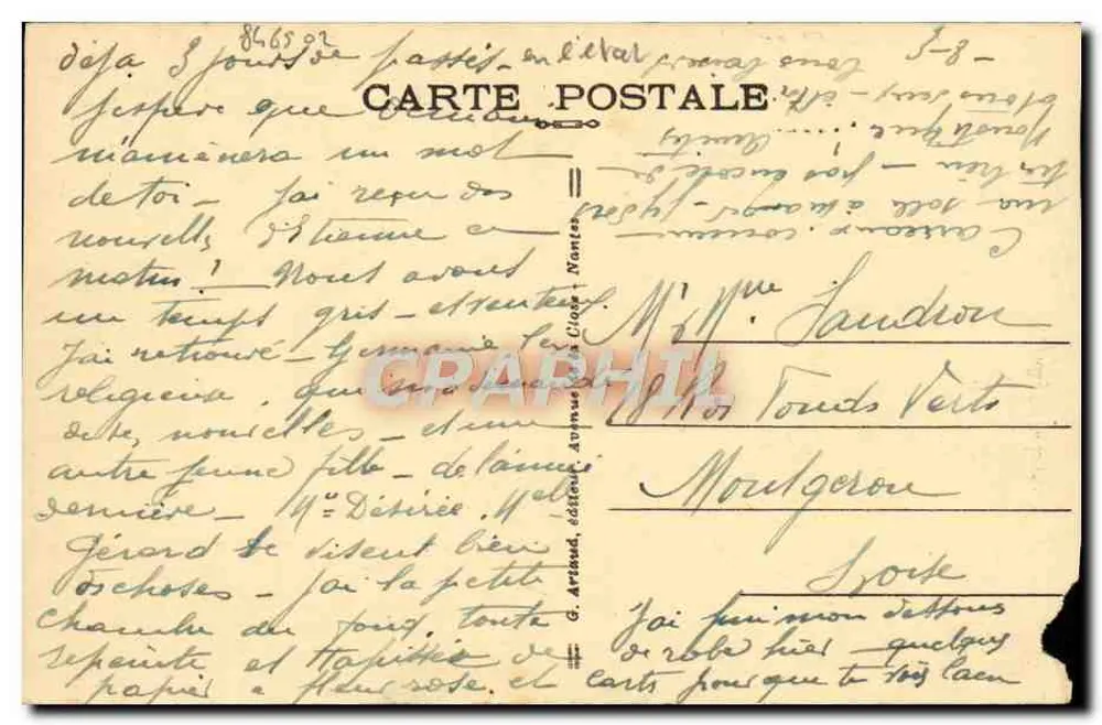 Caen — Städtisches Theater — Vintage Postcard/Antike Ansichtskarte n°30 - Rückseite